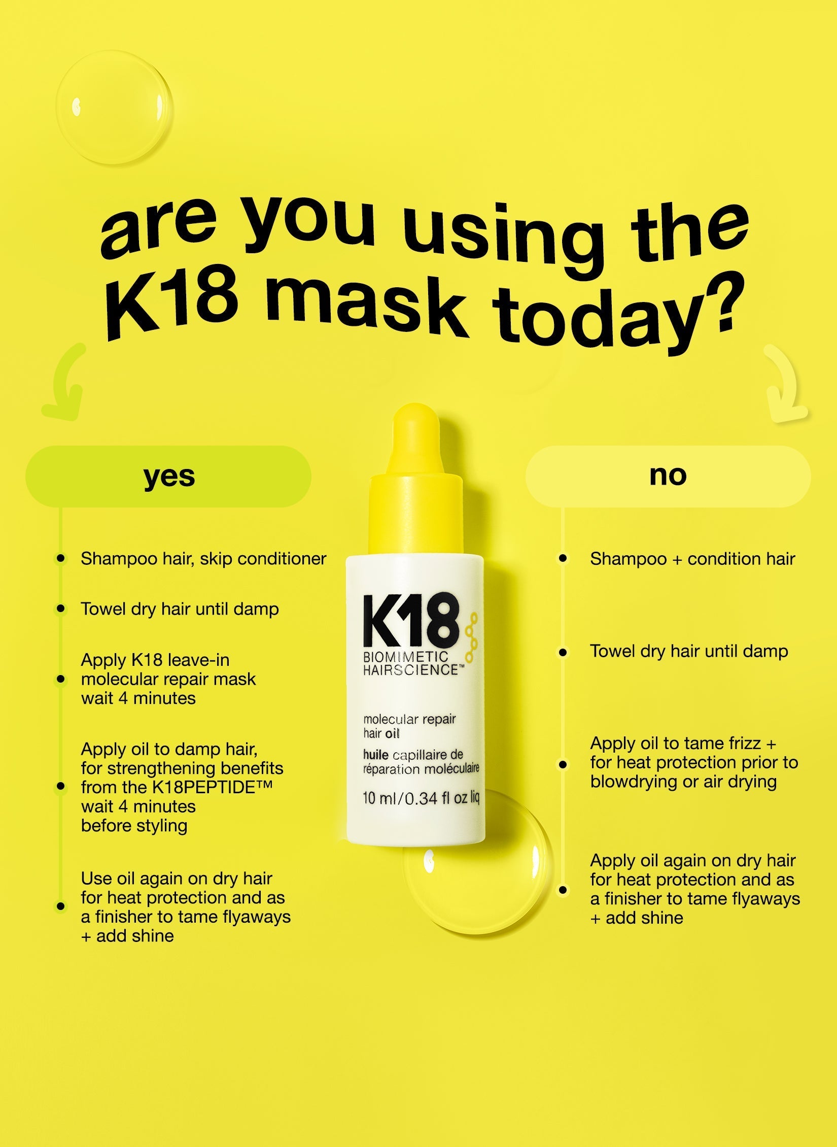 Mini molecular repair hair oil